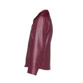 Women Purple Leather Blazer